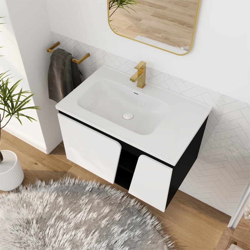 31.71'' Single Bathroom Vanity with Ceramic Top