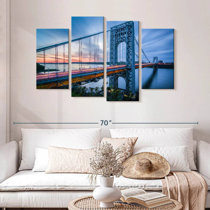 George Washington Bridge At Dawn, 32" H x 52" W