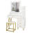White Makeup Vanity Set With 9 LED Bulbs, Cushioned Stool, 3 Storage Shelves And 4 Drawers