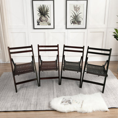 Chaise pliante en bois à lattes Furniture - 4, cerise, style pliable