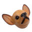 Handmade Courageous Chihuahua Wood Mask Sculpture