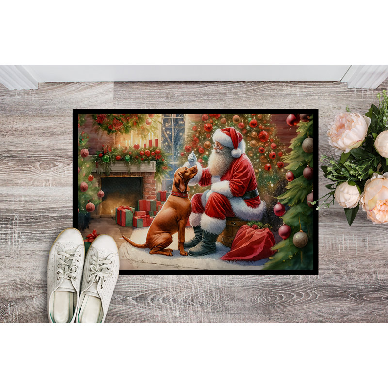 Paillasson Vizsla and Santa Claus, L 18 po x L 27 po