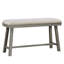 Mobilier industriel à 3 comptoirs: table grise et 2 bancs rembourrés en mousse pour la cuisine