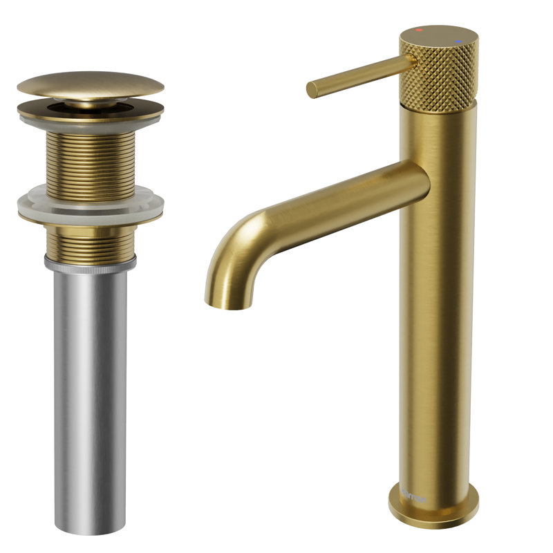 Robinet de salle de bain vasque avec bonde, Or brossé