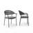 Harbor Modern Rope Woven Patio Dining Chairs - All-Weather Stackable Outdoor & Indoor - Armchairs Black Charcoal Powder Coated Steel with Premium Cushions (Set of 2)-472774698
