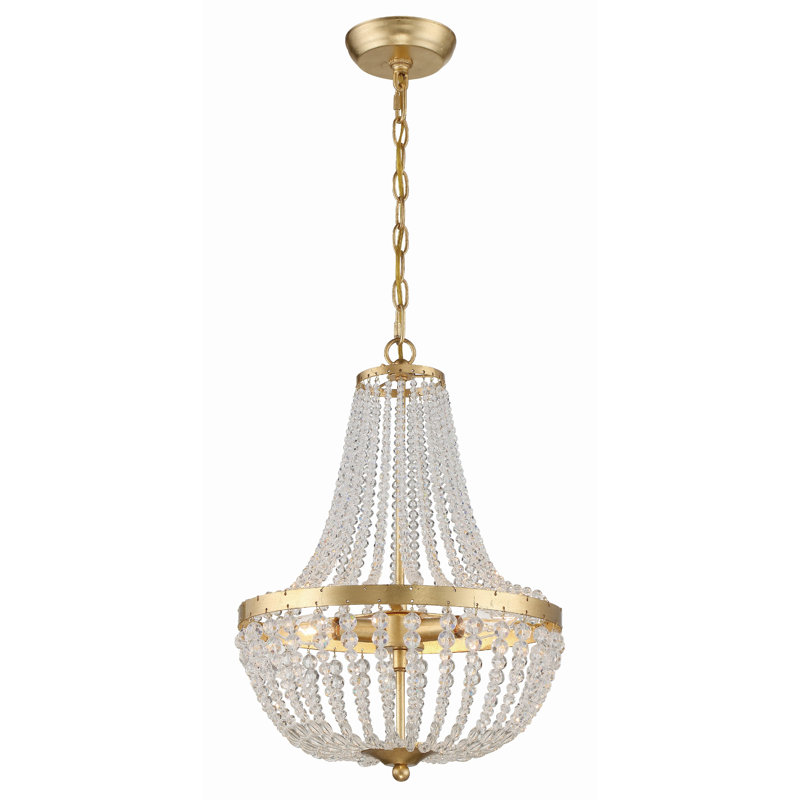 Conway Wrought Iron 3-Light Chandelier, Or antique