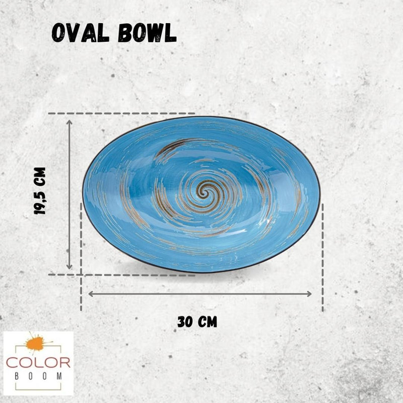 Wilmax Wilmax Colourboom China Porcelain Oval Bowl 30 X 19.5 X 7 Cm, Blue