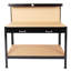 Établi 115 cm, capacité de 300 lb, structure en acier noir, plan de travail, imperméable, espace de travail de garage