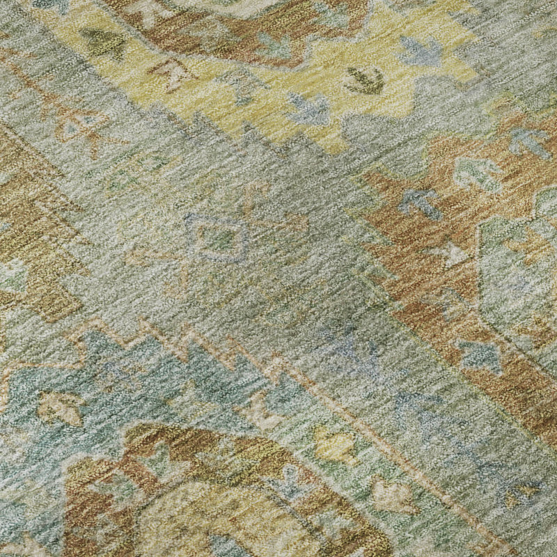 Premium Machine Washable Mayfield AMF2227 Panel Rug, Aloe, 3' x 5'