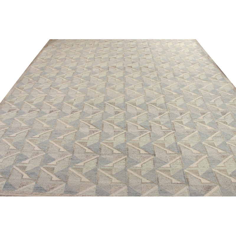 Scandinavian Wool Geometric Area Rug, Rectangle 10' x 14'
