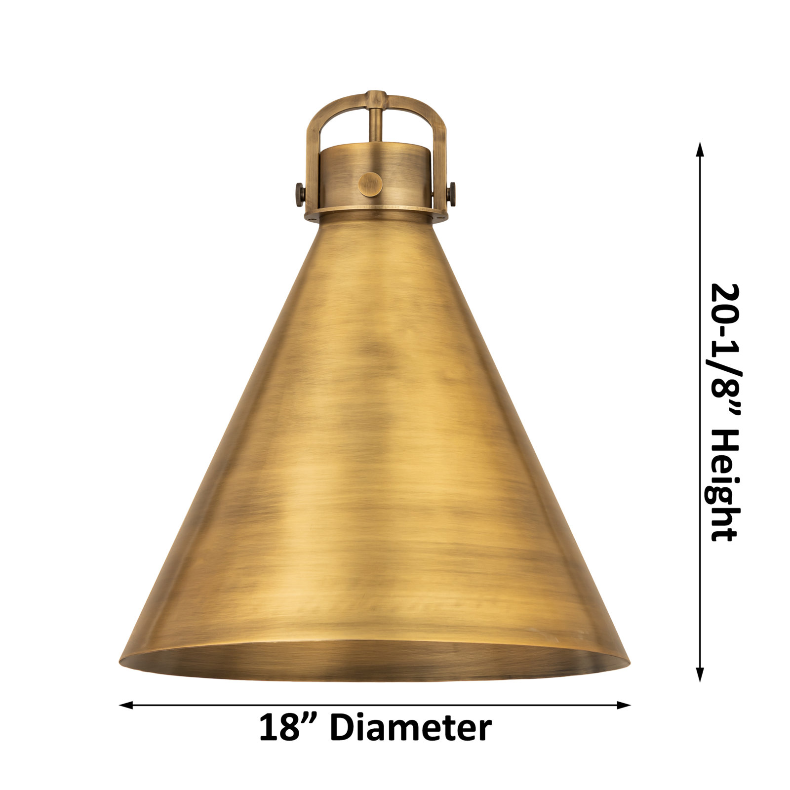 Coterie Single Light Metal Dimmable Pendant, 20.13" H x 18" W x 18" D, Brushed Brass