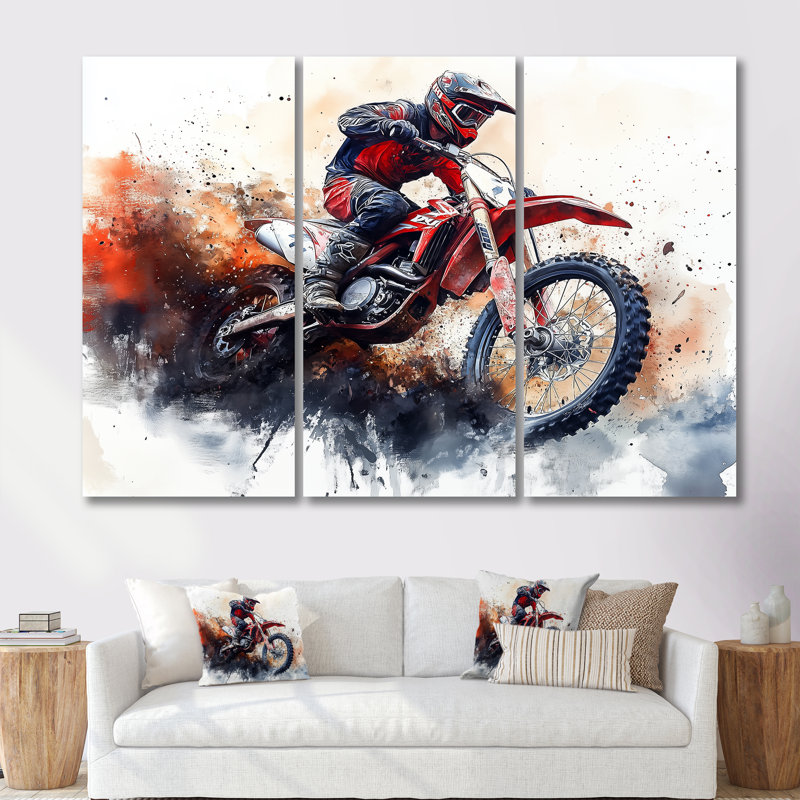 Ensemble de salon Red Moto X Mayhem, Toile tendue, H 32 po x l 48 po x P 1 po
