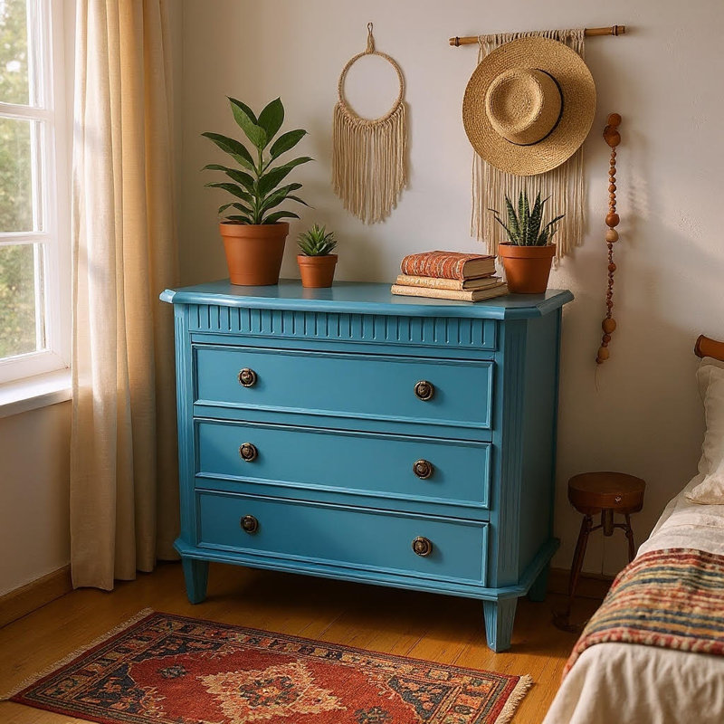 Byrum 65cm W 3 - Drawer Chest of Drawers, Blue