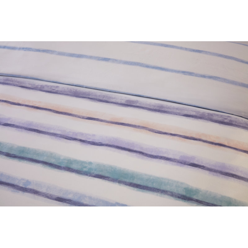 HORIZON Microfiber / Polyester Striped Duvet Cover Set with Pillowcases, 2, Single