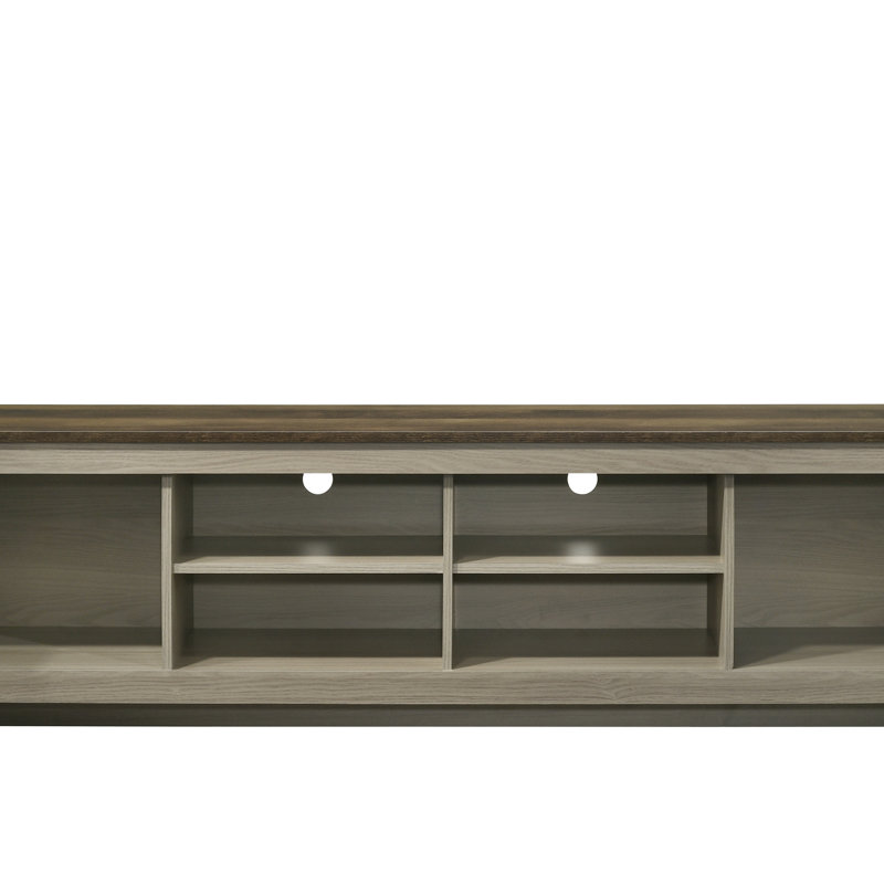 Meuble télé 68,5 po avec tablettes et portes d'armoire