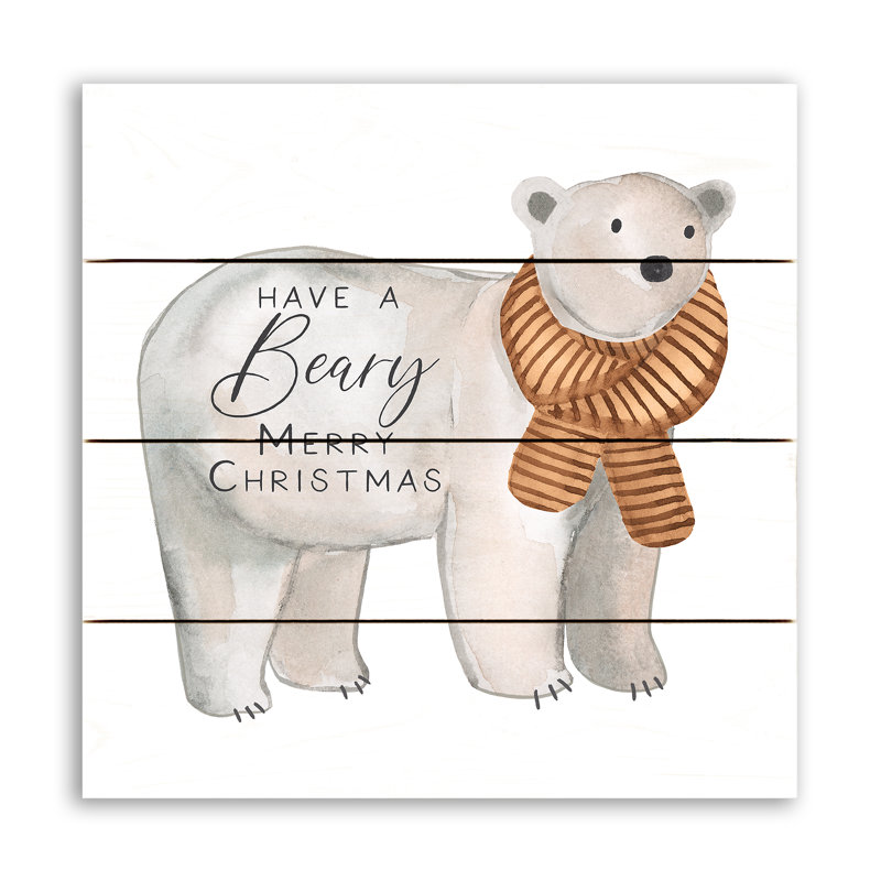 Beary Merry Christmas, palette d'art en bois