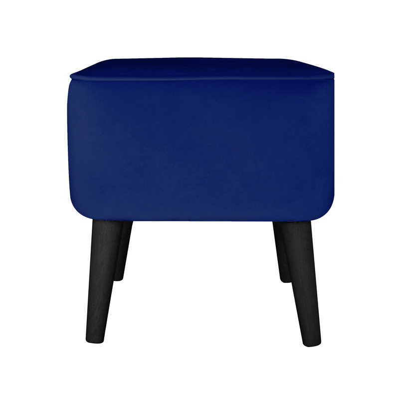 40cm Wide Square Solid Colour Standard Ottoman, Navy Blue