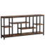 Console industrielle extra longue 70,9 po, canapé à 3 niveaux derrière le canapé avec tablettes de rangement, table d'appoint étroite pour le couloir d'entrée dans le salon, brun rustique