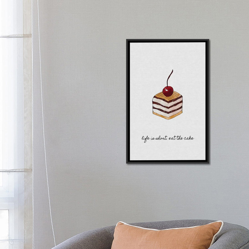 «Life is Short», impression sur toile, H 26 po x l 18 po x P 1,5 po, Toile avec cadre noir, Pas de tapis