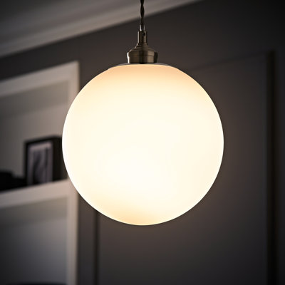 Metropolis Glass Round Pendant Shade in White