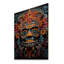Masque aztèque vibrant bleu sarcelle, Mexique, impression sur bois-2079660288
