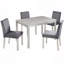 Ensemble de table de salle à manger en bois 5 pièces, ensemble de table de cuisine avec table rectangulaire et 4 chaises rembourrées, ensemble de table de salle à manger en bois avec décoration en cristal-234343198-234343197-234343196