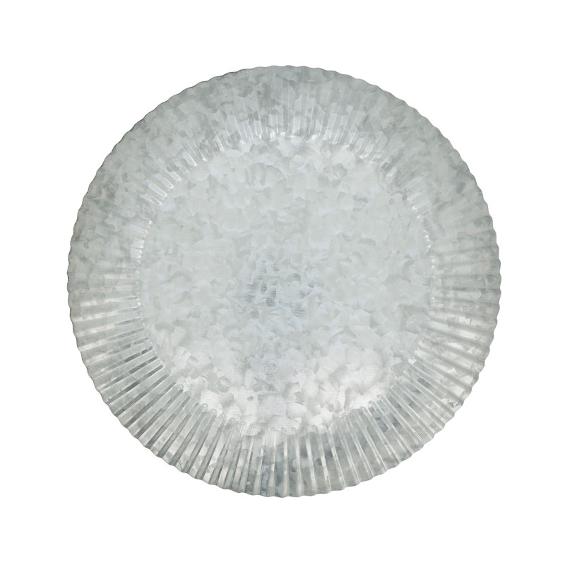 Country Charm Ruffled Galvanized Metal Charger Plates, Set of 4