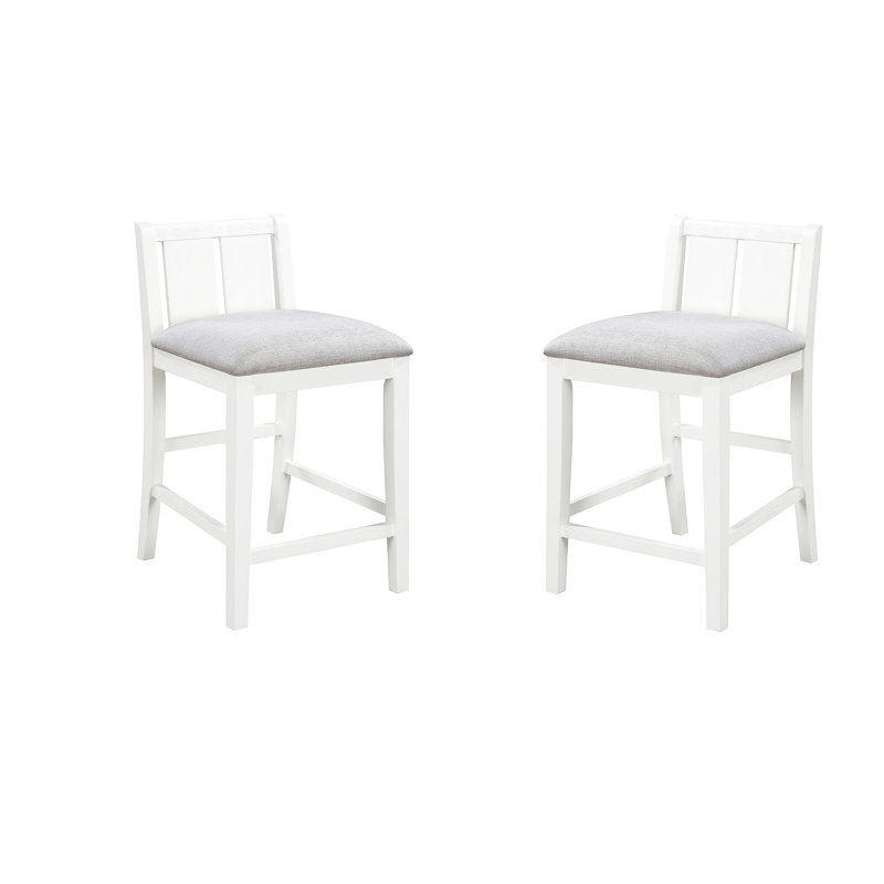 Tabouret de bar 2 pièces Graham, Blanc