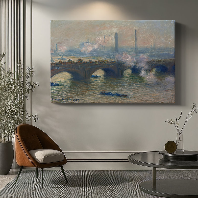 Waterloo Bridge, Sunlight Effect-Claude Monet-Gallery Wrapped Canvas-1903, 12 x 18