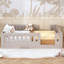 Lit plateforme en bois pleine grandeur avec garde-corps, naturel