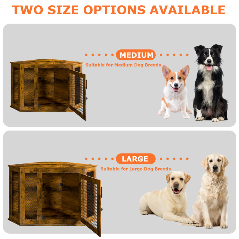 Caisse pour chien Bromborough, Brun, H 29,1 po x l 52 po x P 27,6 po