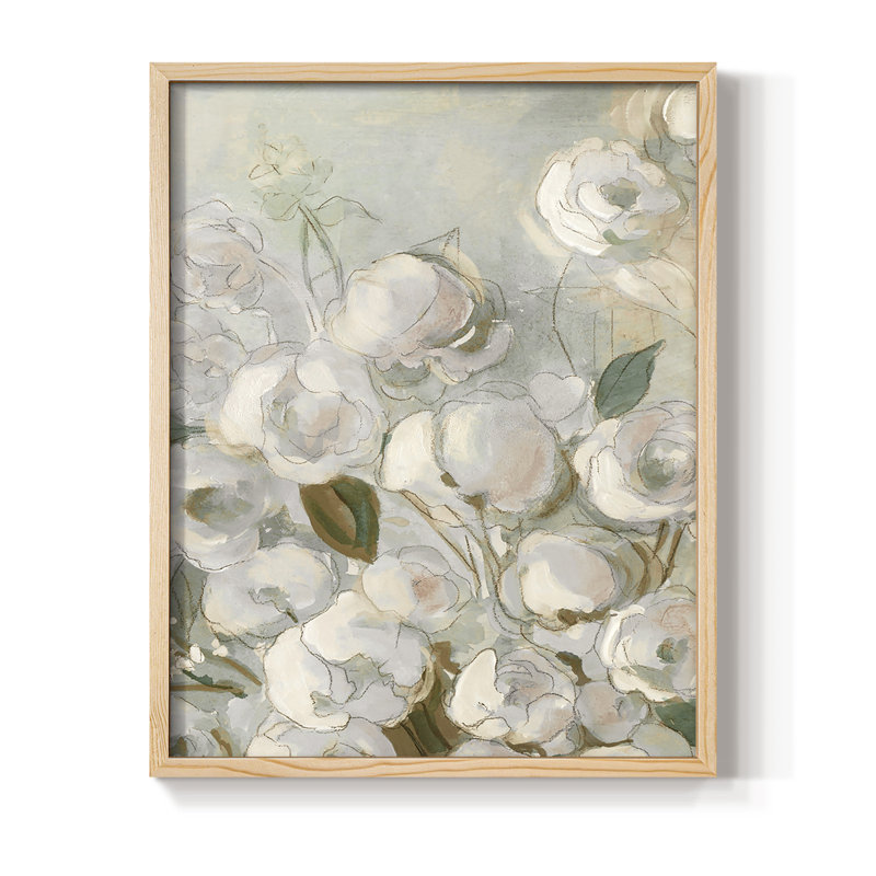 «Moonlit Climbing Roses I», reproduction encadrée - bois massif