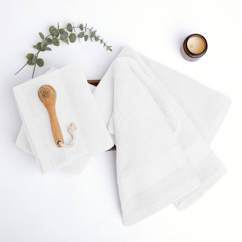 Ensemble de 4 essuie-mains 100% coton, Blanc