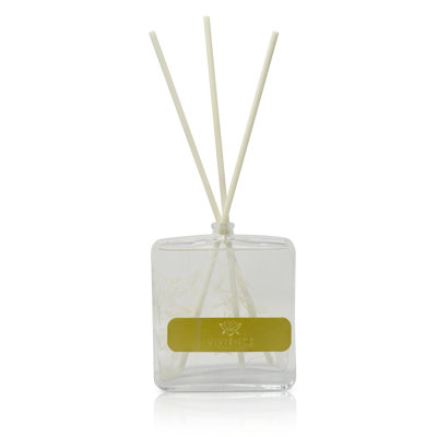 Diffuseur de bouteille transparent avec roseaux blancs