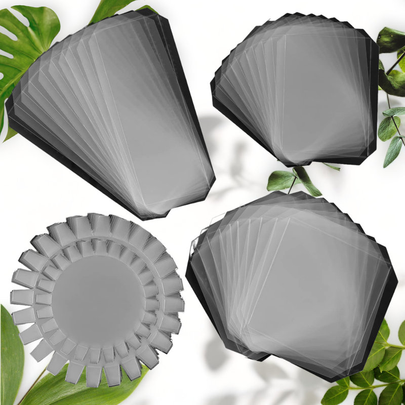 50 Pack Shaker Card Covers - Square, Round, Flat Shapes