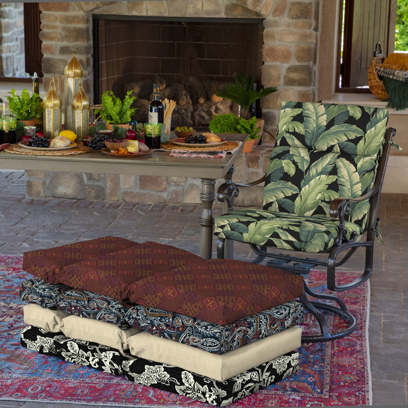 Coussin de chaise d'extérieur ARDEN, Noir/vert