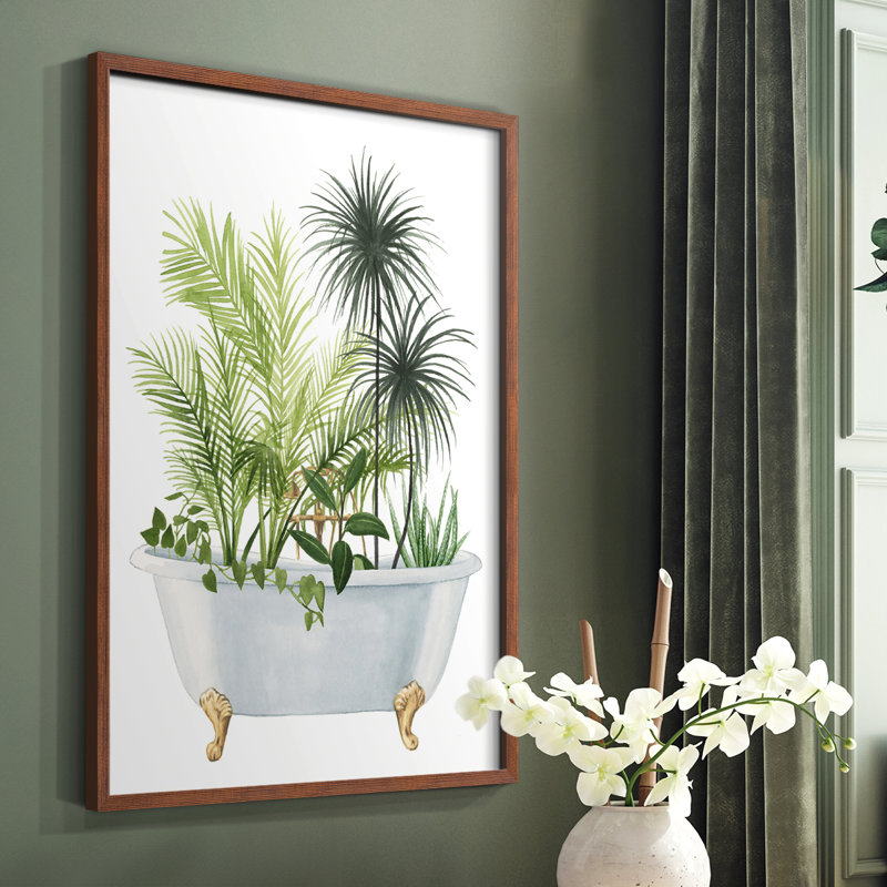 «Plant Bath II», reproduction encadrée - bois massif, Brun, H 28 po x l 22 po