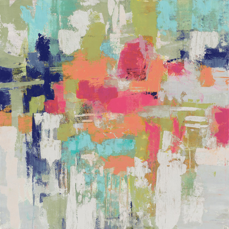 Summer Silk Road Bright - Wrapped Canvas Painting, 30cm H x 30cm W x 3.8cm D