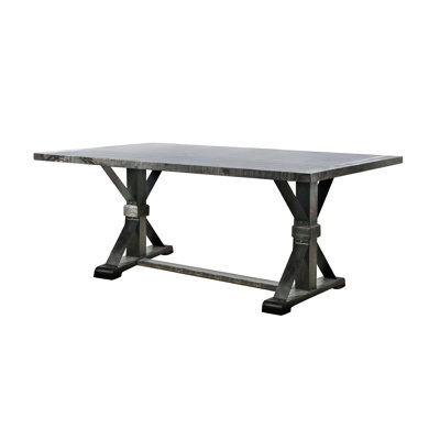 71.6" W Rustic Dining Table, Antique Black