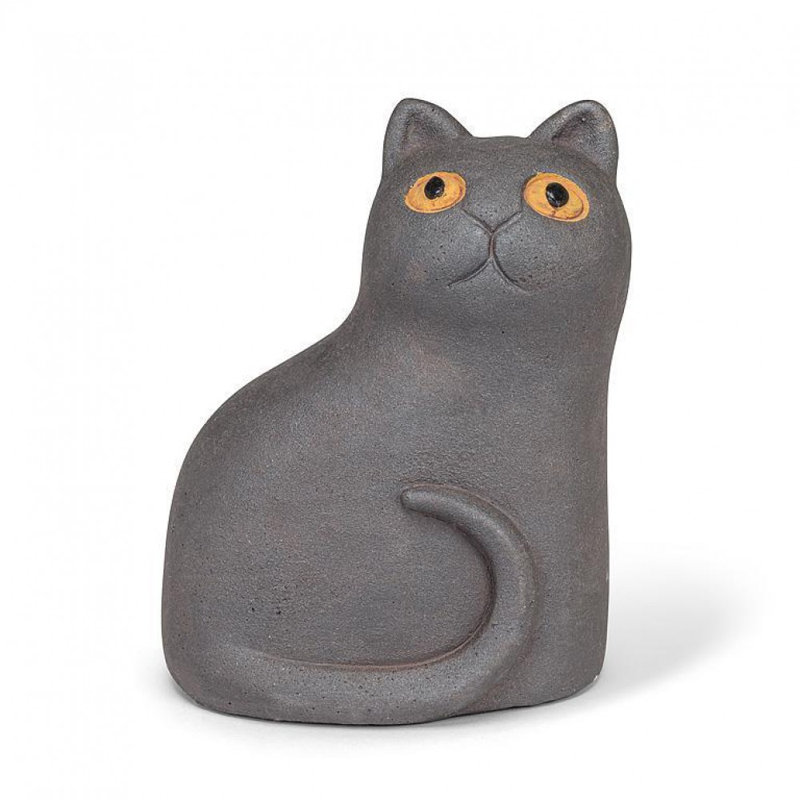 Petite figurine de chat gris