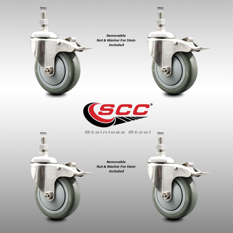 Polyurethane Casters, Gray