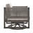 Outdoor Patio Swivel Glider Lounge Chair In Black Aluminum With Gray Cushions-1346623313