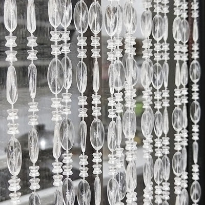 Rideaux perlés en acrylique à suspendre en perles de rideau à pampilles et rideaux à pampilles décoratifs pour porte de salon (1, transparent, 39 po x 78,7 po)