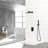 Matte Black 12 Inch Wall Mounted Square Dual Shower Head With - Balanced Valve, Rainfall 360 Rotation, Easy To Clean And Adaptable System In Black, Scald, Adjustment, Handheld For Different Uses-126726189