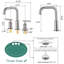 Robinet de salle de bain en nickel brossé - 8 po Larges poignées doubles, valves à disque en céramique, débit d'eau douce, connexion facile 1,5 gallon par minute, laiton, installation-121597159