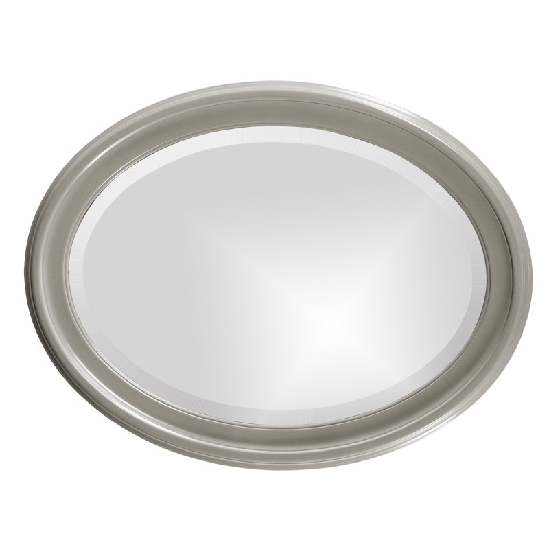 Borna Solid Wood Oval Mirror, Nickel