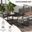 Steel Patio Dining Set Table,