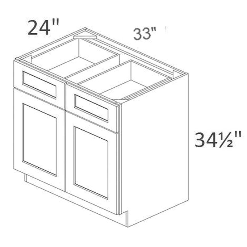 White Kitchen Base Cabinet, 33" W X 34.5" H 24" D, Space - Saving, Easy To Install, With Rubber And Drawers Freestanding Multifunctional Storage For Garage Or Lounge, Solid Wood, Clean