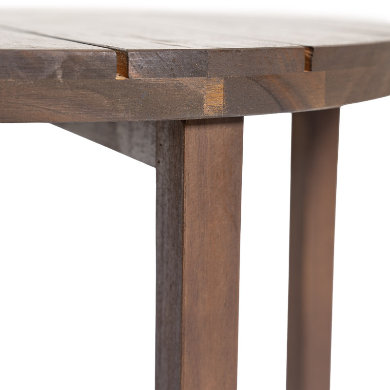 Table d'appoint en bois massif Tranice, Dark Oak