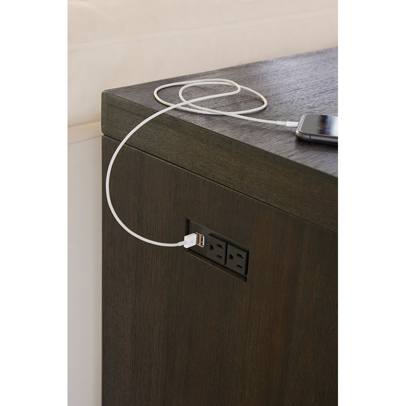 Alrahman Gathering Table With USB/Power In Basalt Grey